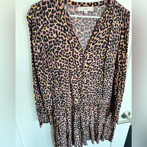 LOFT Leopard Print Dress - Picture 2 of 6